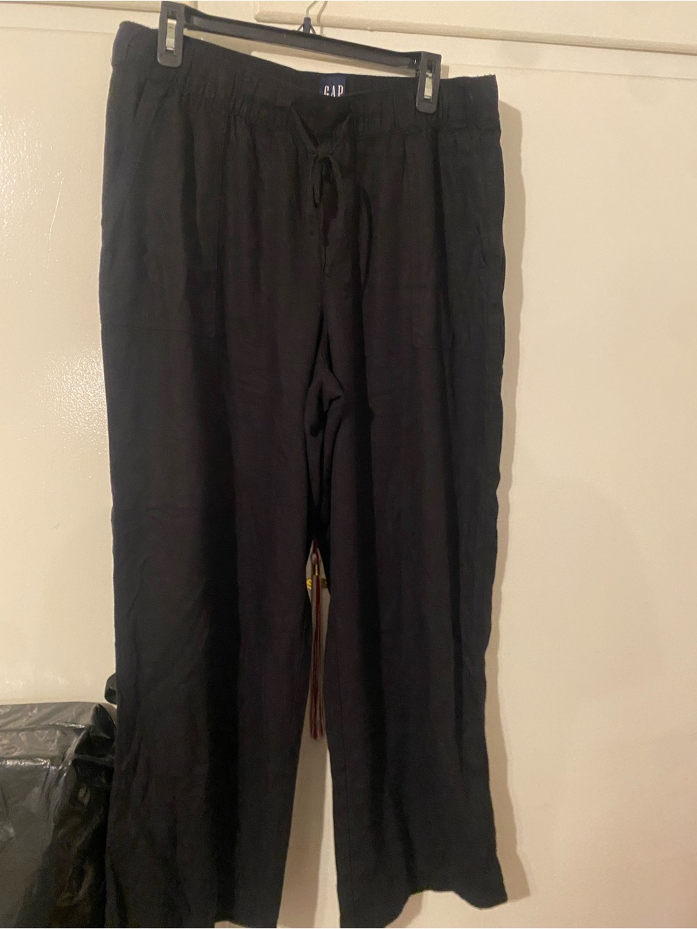 GAP Black Wide-Leg Drawstring Pants
